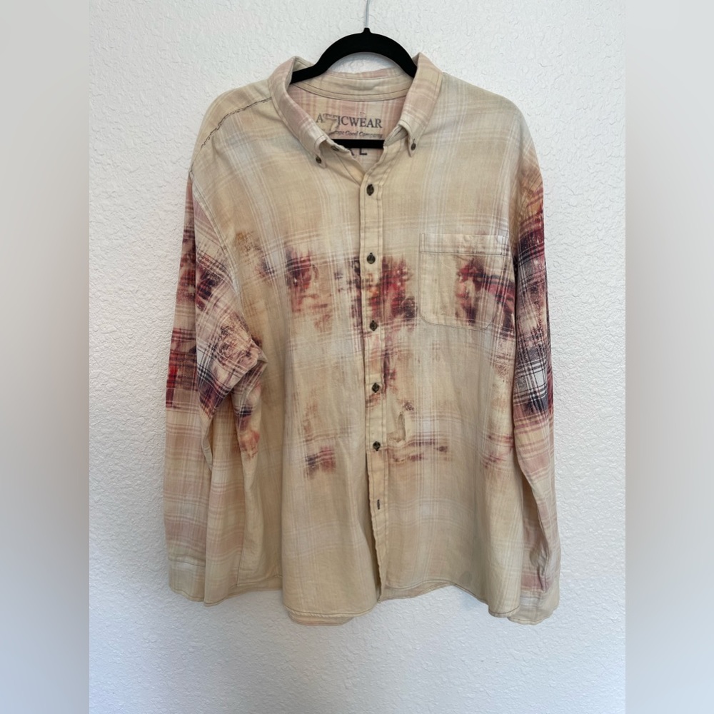 Like New Bleached Distressed Flannel